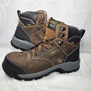 KEEN Utility Evanston 6" Work Boots Men's 10.5 EE Wide Carbon Toe Waterproof NIB